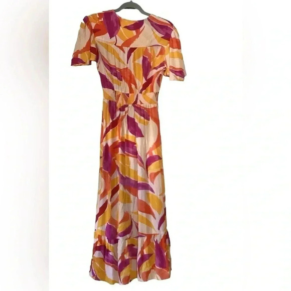 Abel the Label Anthropologie Swish Flutter sleeve Hi & Lo  Maxi Dress Size Small - Picture 10 of 16